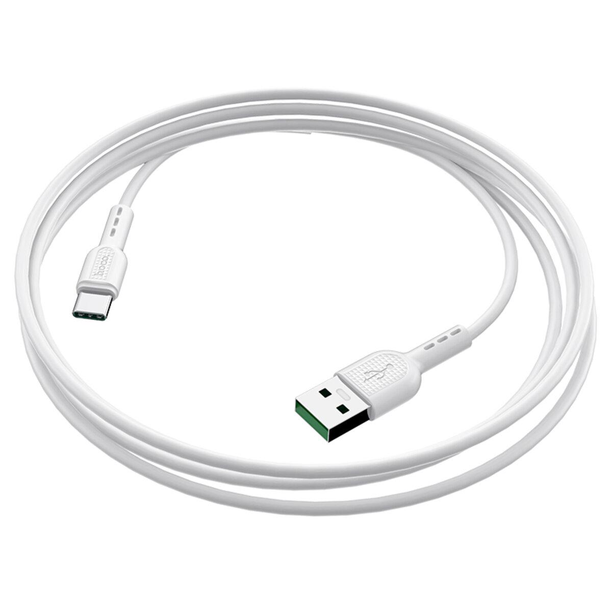 Кабель USB Hoco X33 Type-C 5A Surge White - фото 4