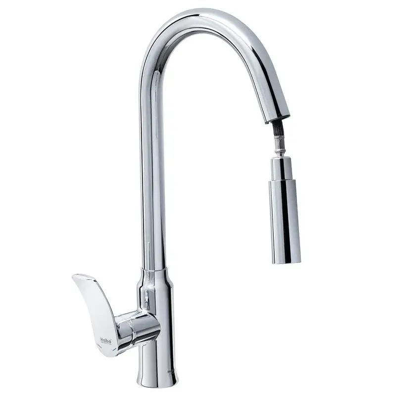 Змішувач латунний для кухні Haiba Bolero з висувною лійкою