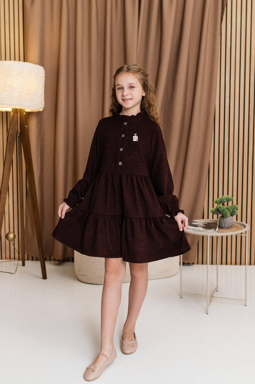 Сукня для дівчинки вельветова 128 см Шоколадний (D-7300-128ш) - фото 5 Сукня для дівчинки вельветова 128 см Шоколадний (D-7300-128ш) - фото 5
