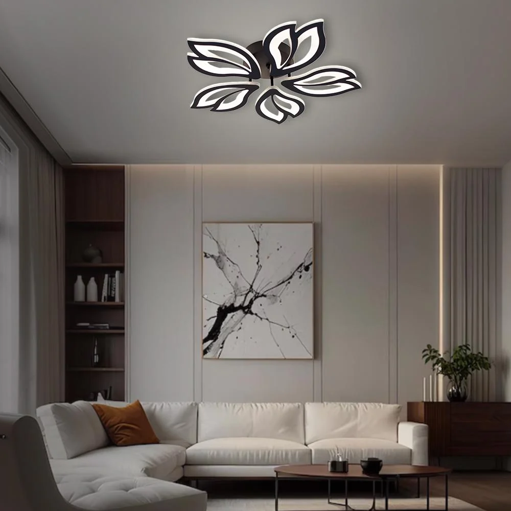 Люстра светодиодная ESLLSE ASTRA 5F с пультом 60 Вт 560x95 мм Черный (10592) - фото 5