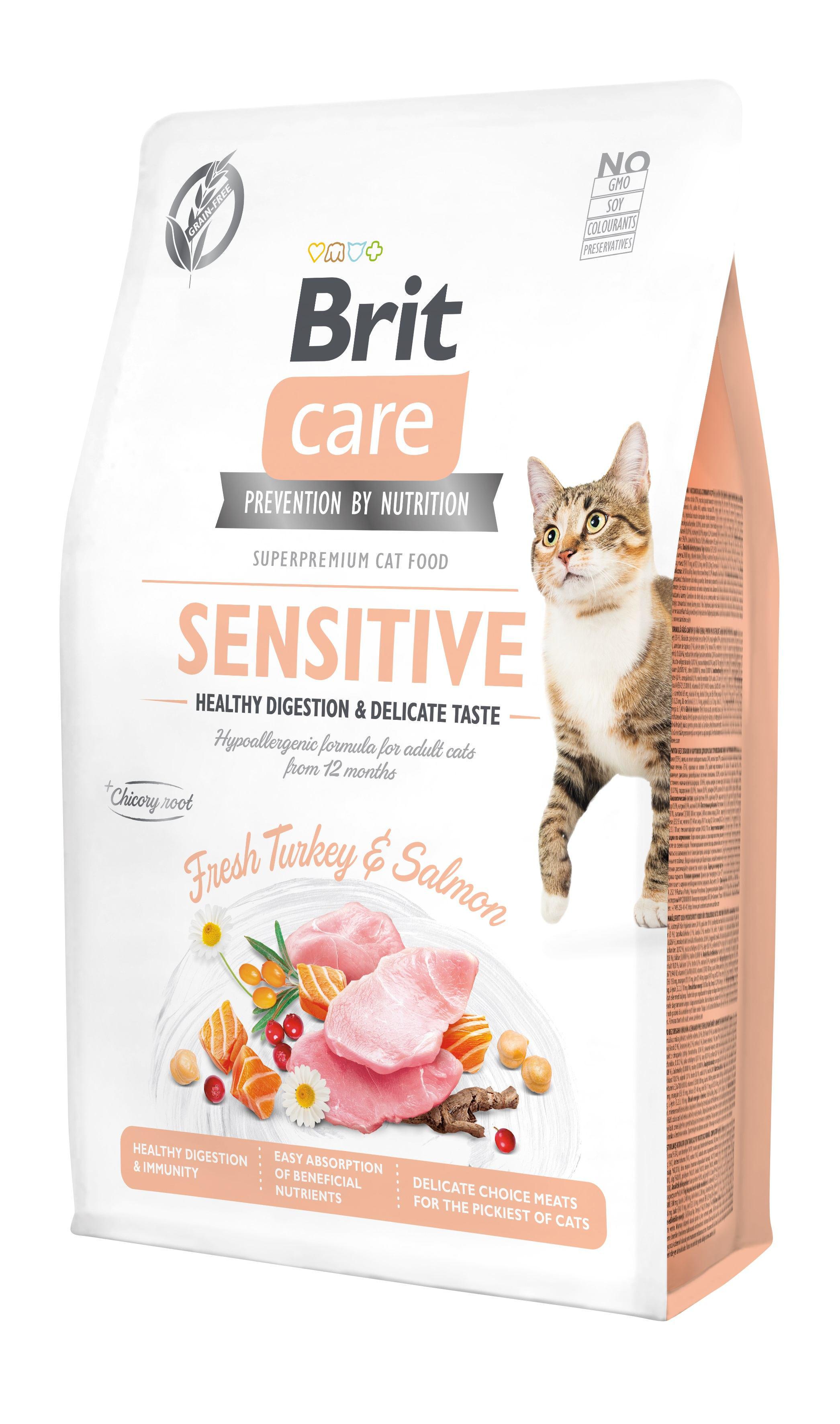 Корм сухой Brit Care Cat GF Sensitive HDiгestion Delicate Taste 2 кг