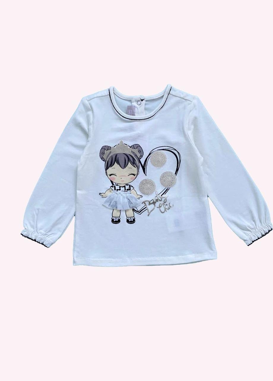 Реглан детский Chicco с объемным принтом 12-18 мес. 80 см Белый (2081861262)