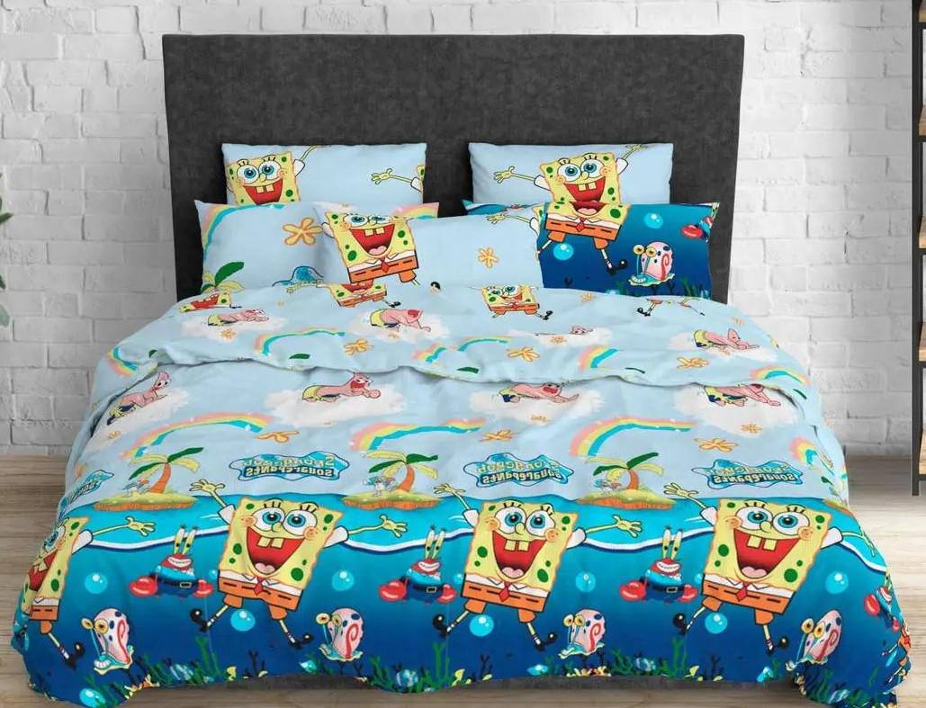 Комплект постельного белья детский SpongeBob из бязи на резинке (G-4543/-1.0)