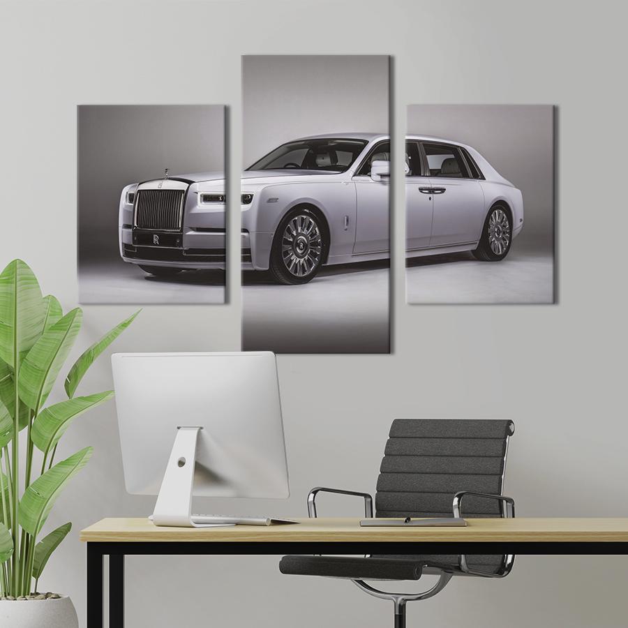 Картина на холсте триптих Ретро-автомобиль Rolls-Royce 66x40 см (1394-32)