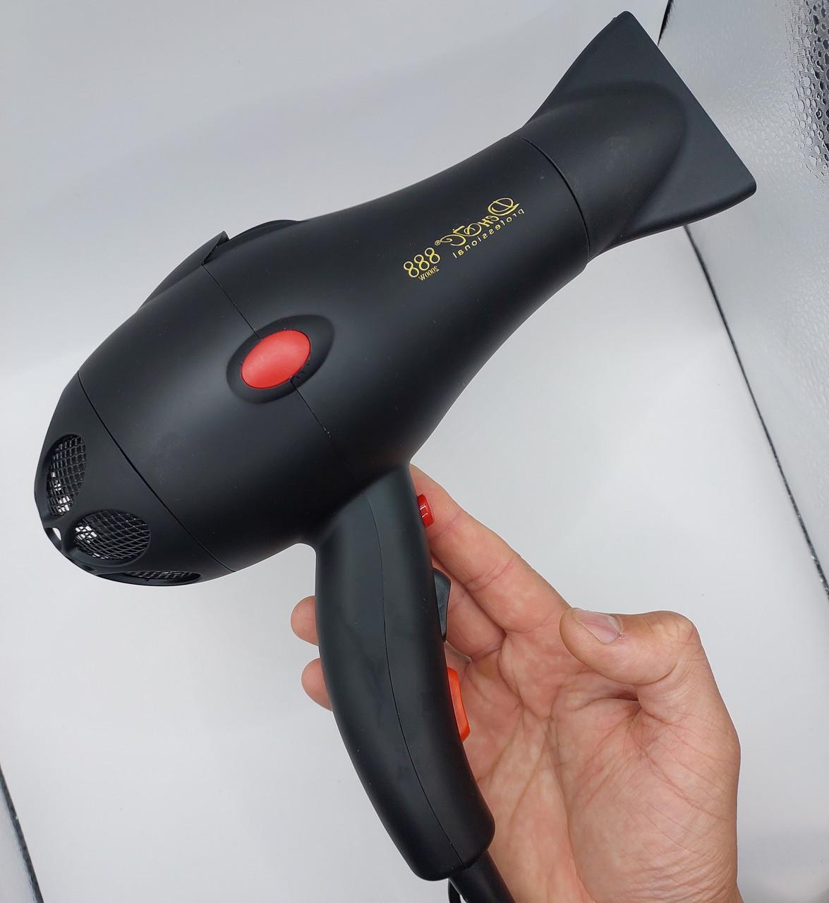 Фен професійний ДенІС professional 888 з 2-ма насадками/дифузор 2000 Вт Black Matt (1453070645) - фото 4 Фен професійний ДенІС professional 888 з 2-ма насадками/дифузор 2000 Вт Black Matt (1453070645) - фото 4