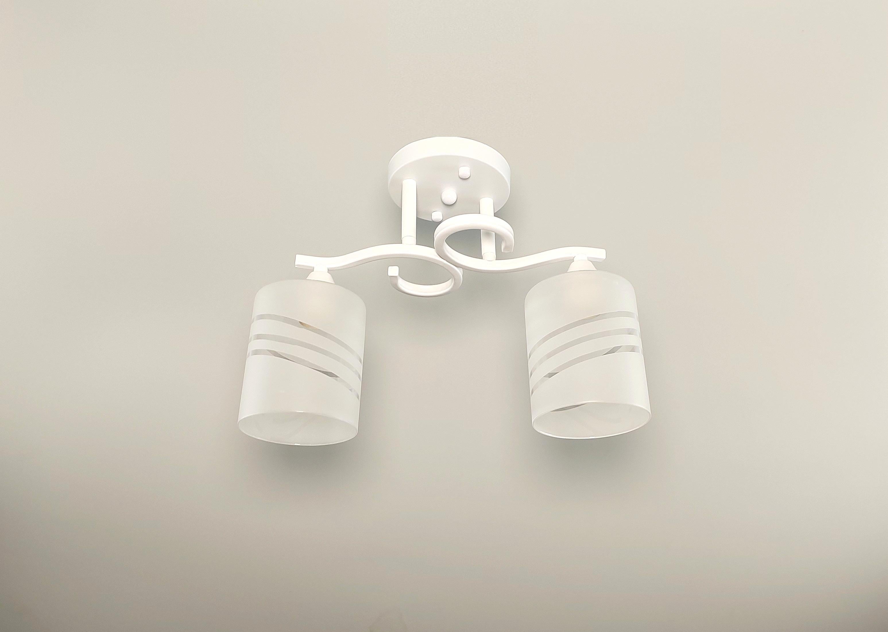 Люстра потолочная 6087/2 на 2 плафона Белый (23183272)