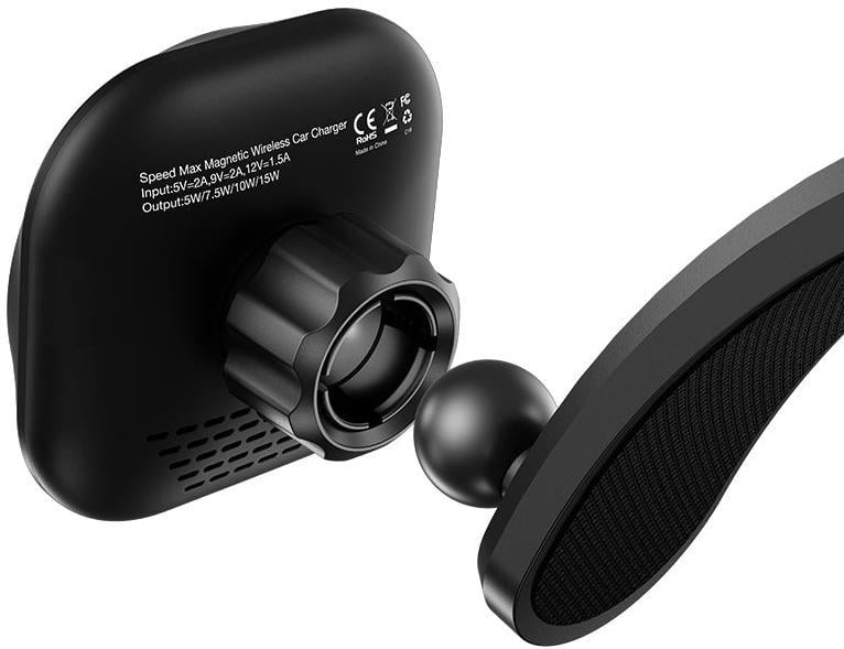 Автодержатель для телефона AMAZINGthing Speed Max Car Charger Dashboard магнитный беспроводная зарядка (SPRO15WSBK)
