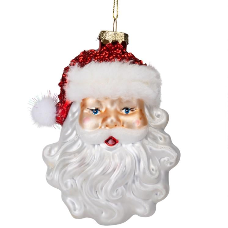 Іграшка ялинкова Санта Клаус скляні 6 шт. (AWN-00480)