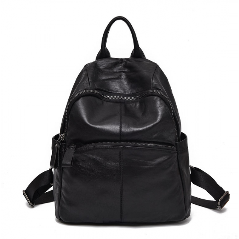 Рюкзак жіночий шкіряний 34x29 см Чорний (944)