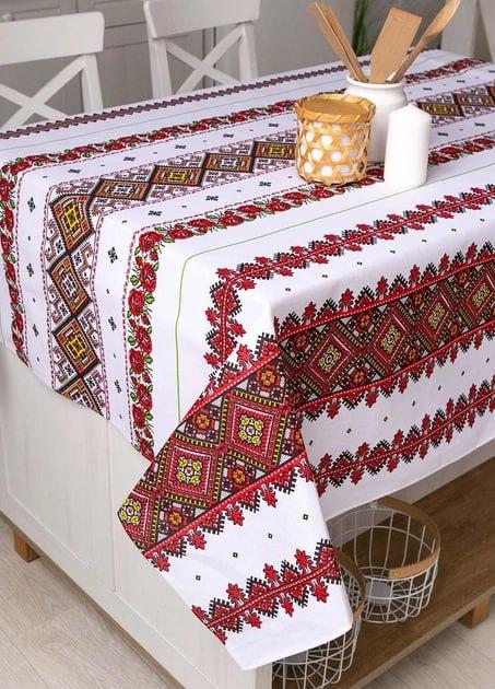 Скатерть для кухни Вышиванки из льна 150x110 см (Е05015В-3)