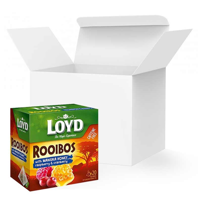 Чай в пірамідках Loyd ROOIBOS з журавлино/малиною/медом Манука 17 г х 20 шт. 10 уп.
