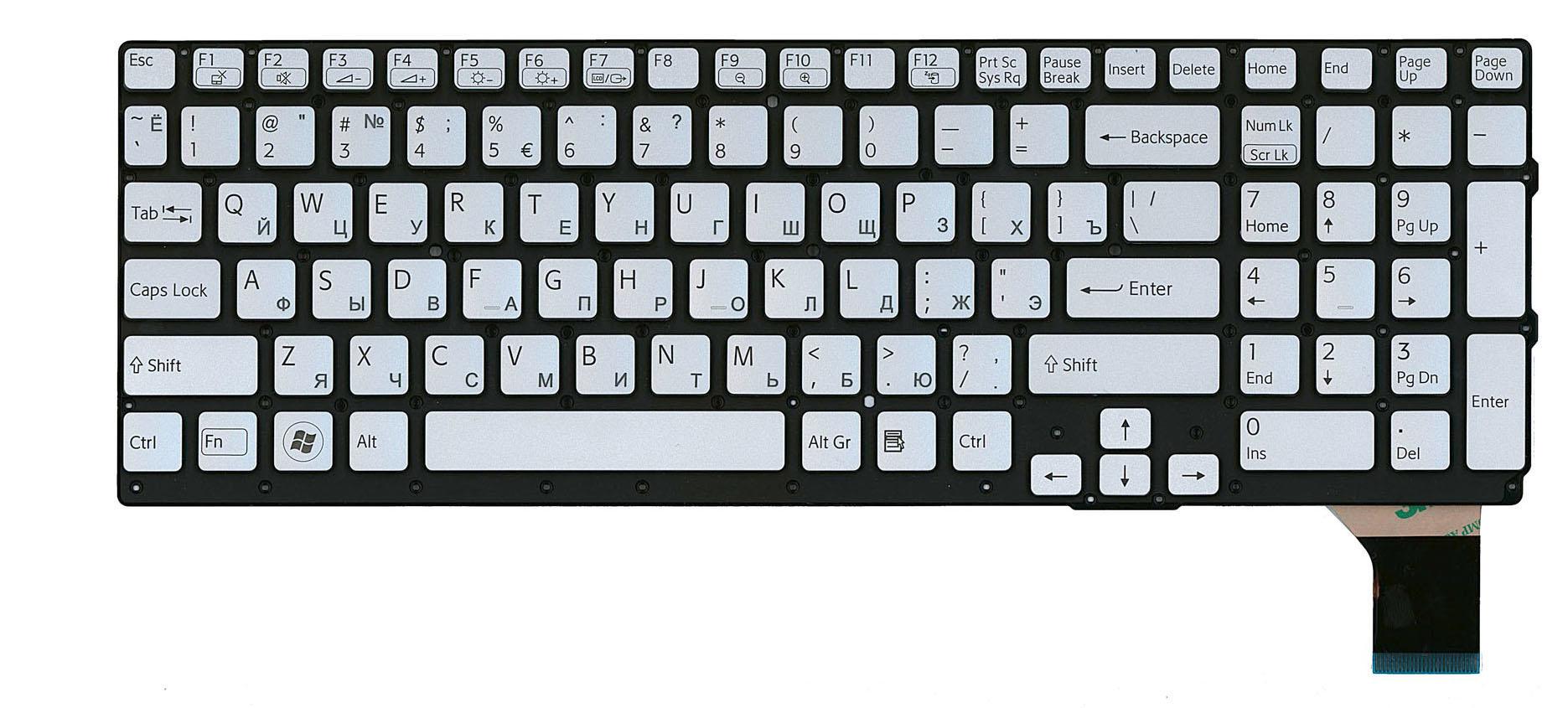 Клавиатура для ноутбука Sony Vaio VPC-SE Silver