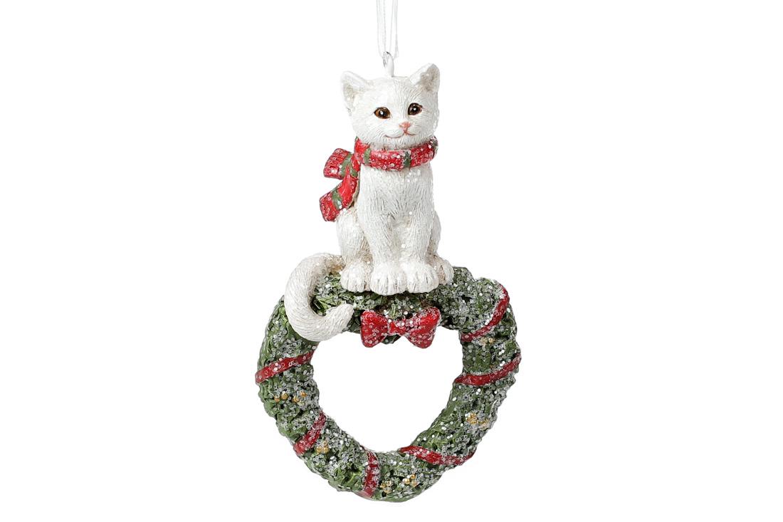 Фигурка-подвеска BonaDi Котик на венке (707-439)