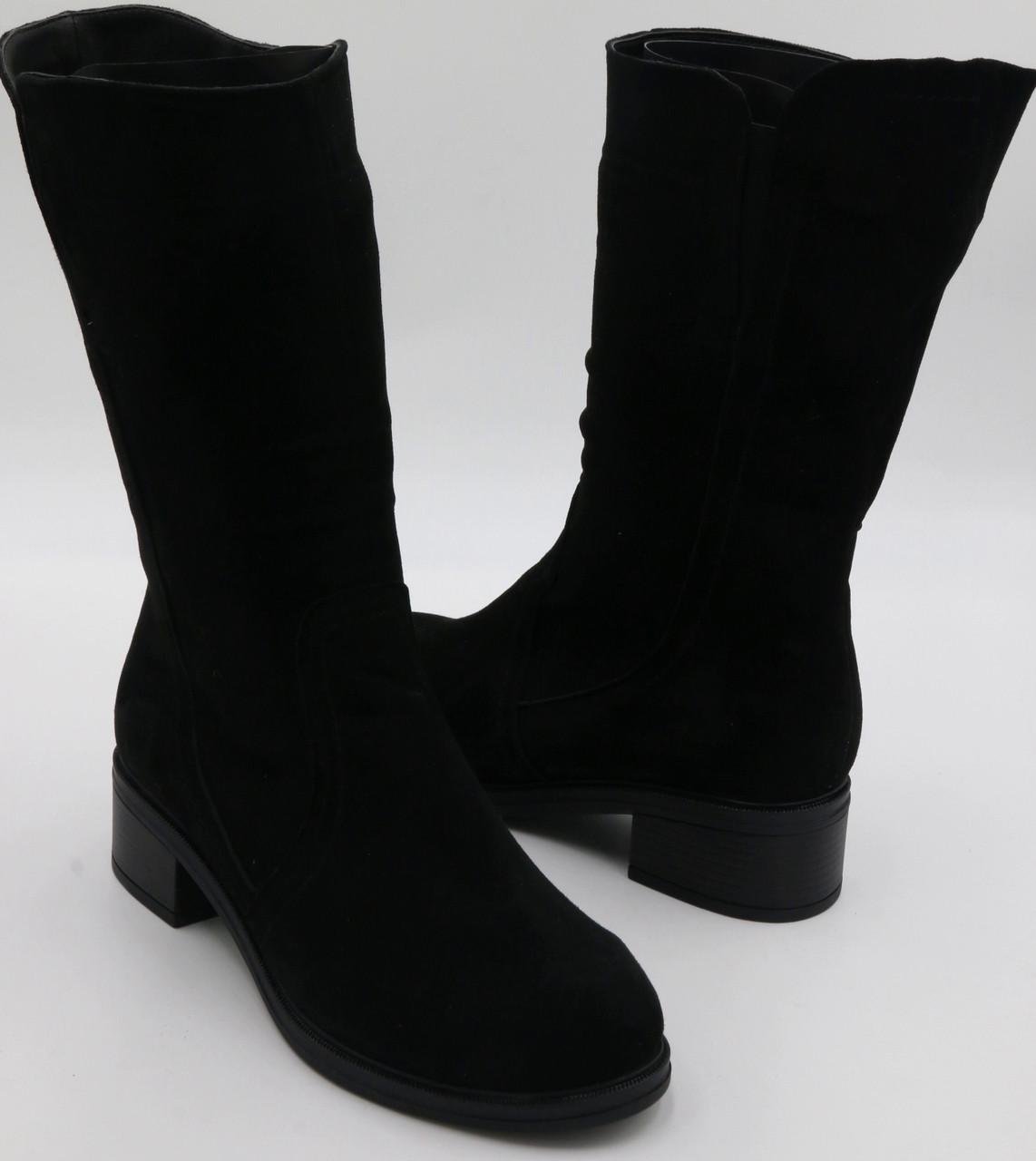 Чоботи жіночі замшеві зимові Starmani р. 40 Чорний (3021з)