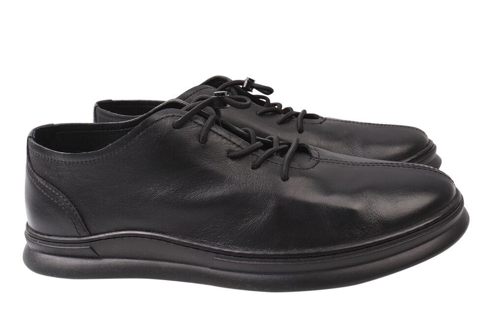 Кеди чоловічі Rondo зі шкіри на низькому ходу на шнурівці р. 42 Чорний (30-21DTC)