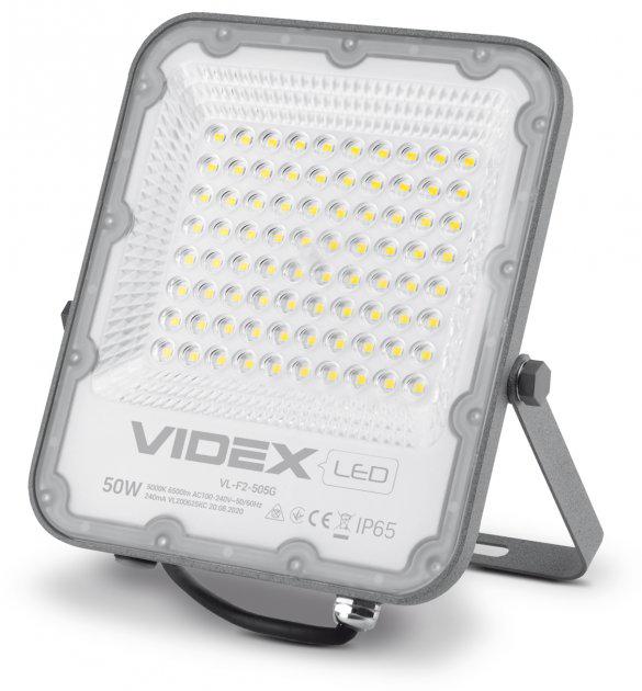 Прожектор Videx Premium 50 W 5000 K 220 V Gray (VL-F2-505G) - фото 2 Прожектор Videx Premium 50 W 5000 K 220 V Gray (VL-F2-505G) - фото 2