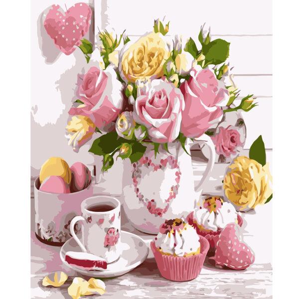 Набор для росписи по номерам Strateg Уютный натюрморт 40х50 см (VA-2968-mt)