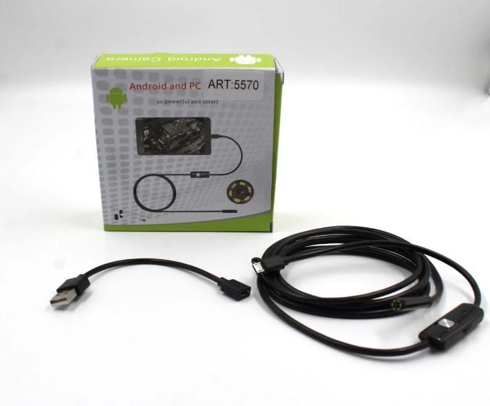 Эндоскоп UKC Endoscope USB 7 мм водонепроницаемый с подсветкой для Android и ПК 2 м (92855db3)