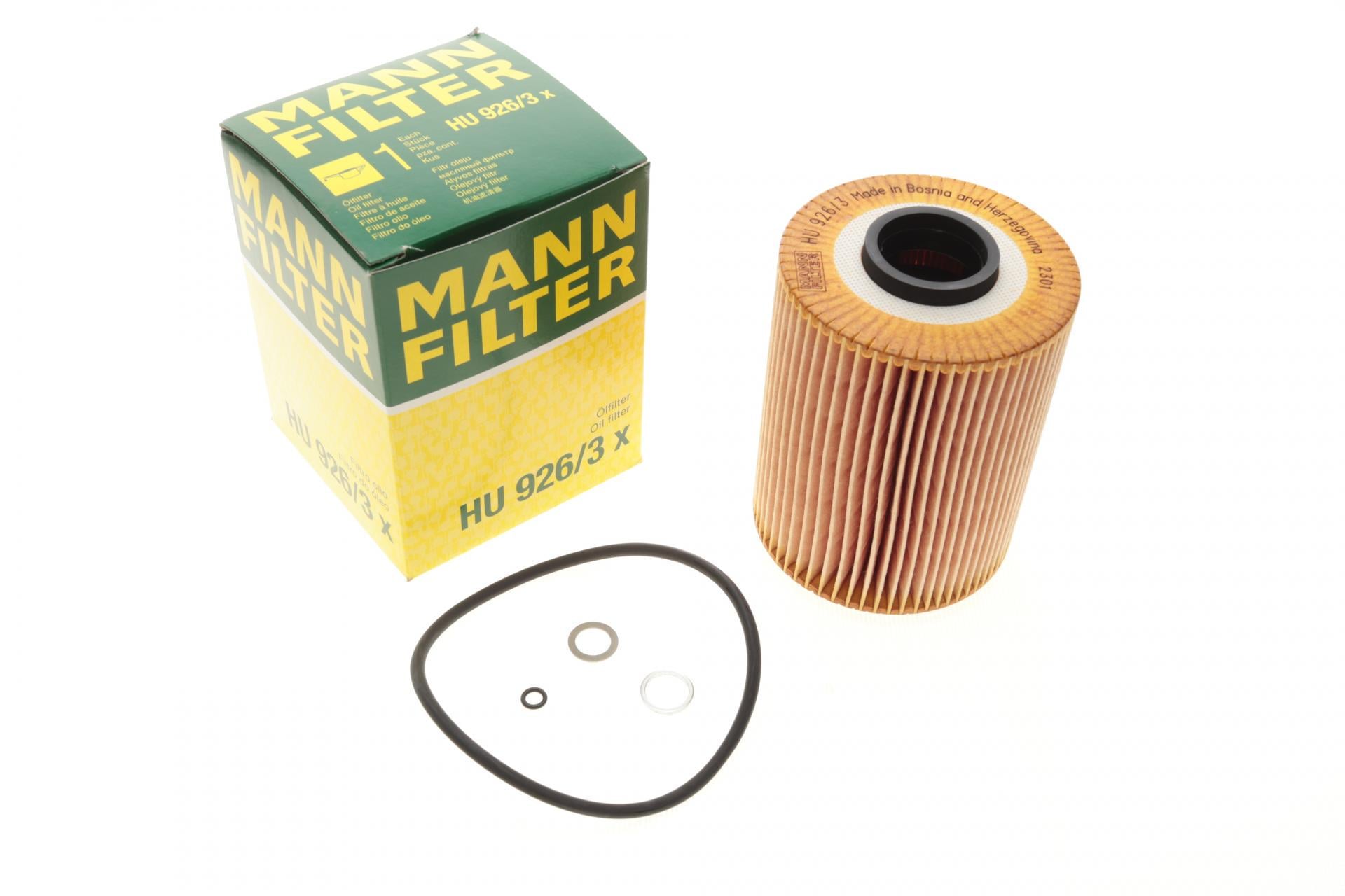 Фильтр масляный Mann-Filter для BMW 3 E36/E46/5 E34 2,0/2,5i 90-96 M50/M52 (HU 926/3 X)