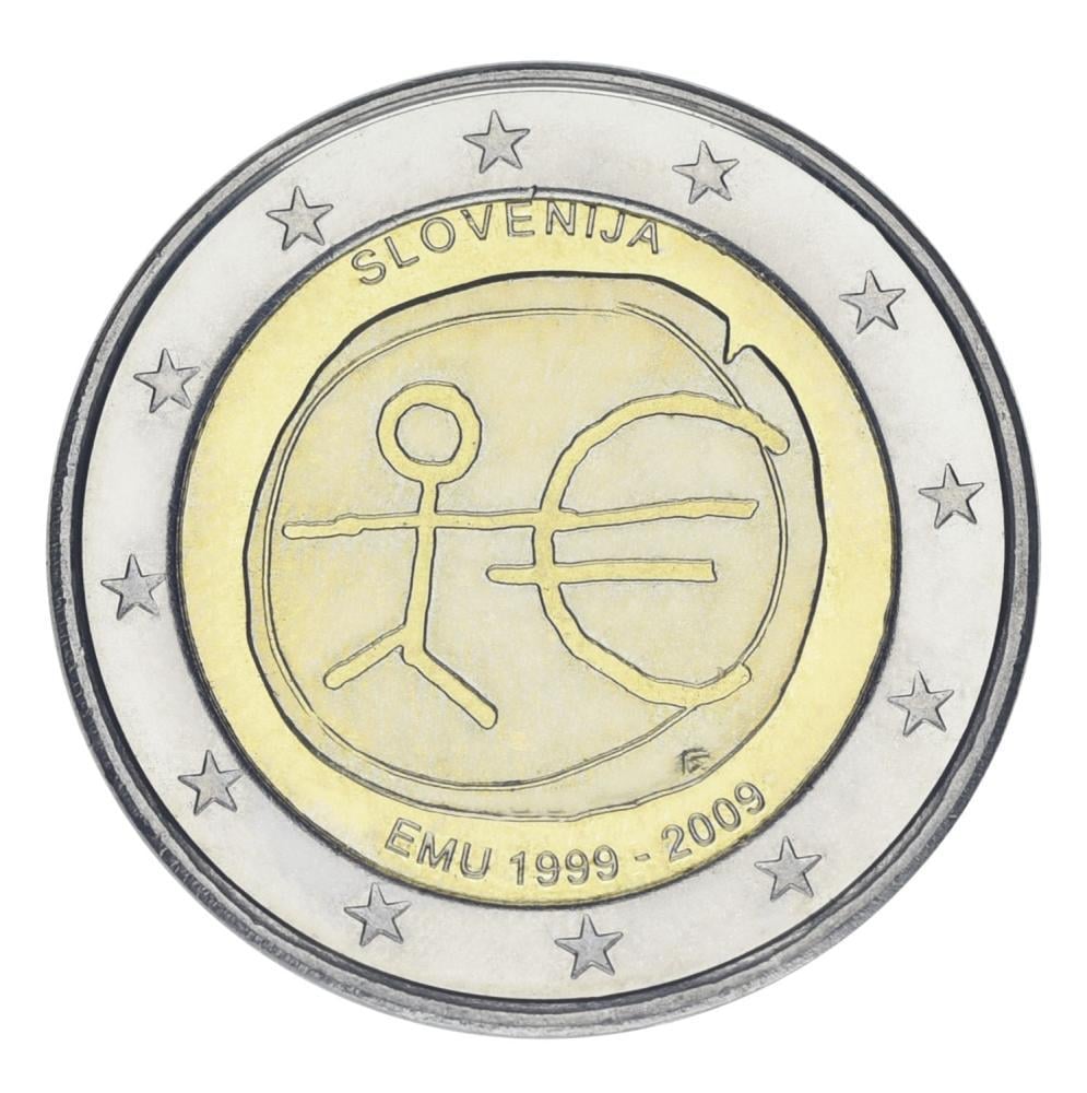 Колекційна монета Словенія 2 Євро-2009 10 років союзу UNC (KM#82)