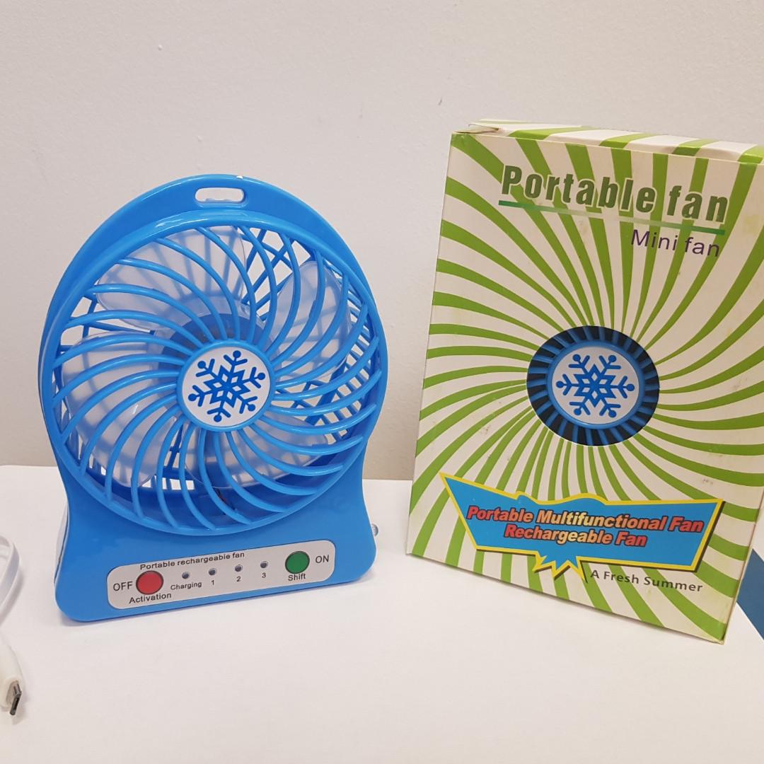 Вентилятор настольный Home Fest Portable Mini Fan XSFS-01 USB портативный Синий (4958син) - фото 3