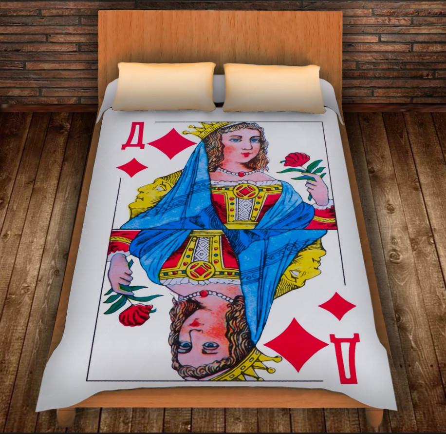 Плед з 3D принтом Гральні Карти Бубнова Дама 150x200 см (epi_0383)