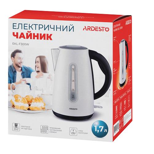 Електрочайник Ardesto EKL-F300W метал світлодіодна підсвітка 1,7 л білий (585728) - фото 5