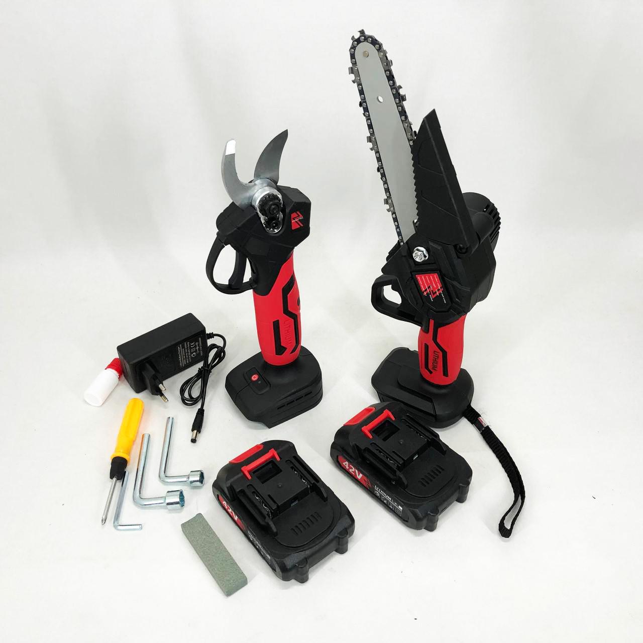 Набор KRAFFTEC секатор аккумуляторный/мини-пилка цепная в кейсе с JS-574 2 АКБ (2397859848)