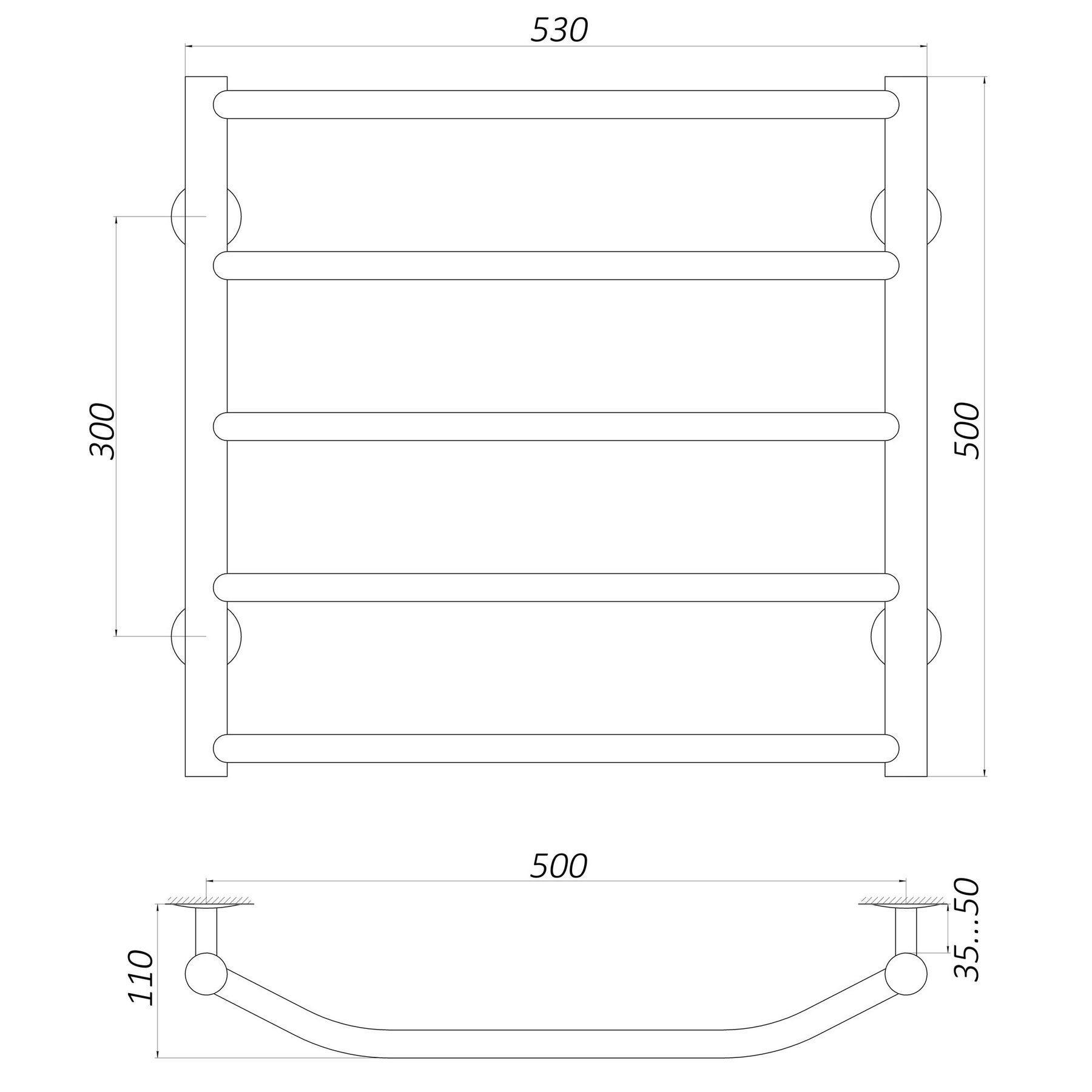 Полотенцесушитель UNIO LT W 500-500-5 Лестница Трапеция (20643) - фото 4 Полотенцесушитель UNIO LT W 500-500-5 Лестница Трапеция (20643) - фото 4