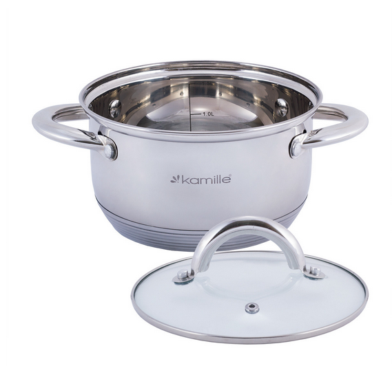 Каструля з кришкою Kamille з нержавіючої сталі 2,4 л (5772) - фото 5 Каструля з кришкою Kamille з нержавіючої сталі 2,4 л (5772) - фото 5