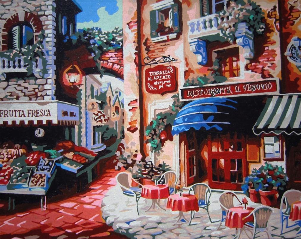 Картина по номерам Идейка Кафе на углу улицы 40x50 см (skl-КНО078)