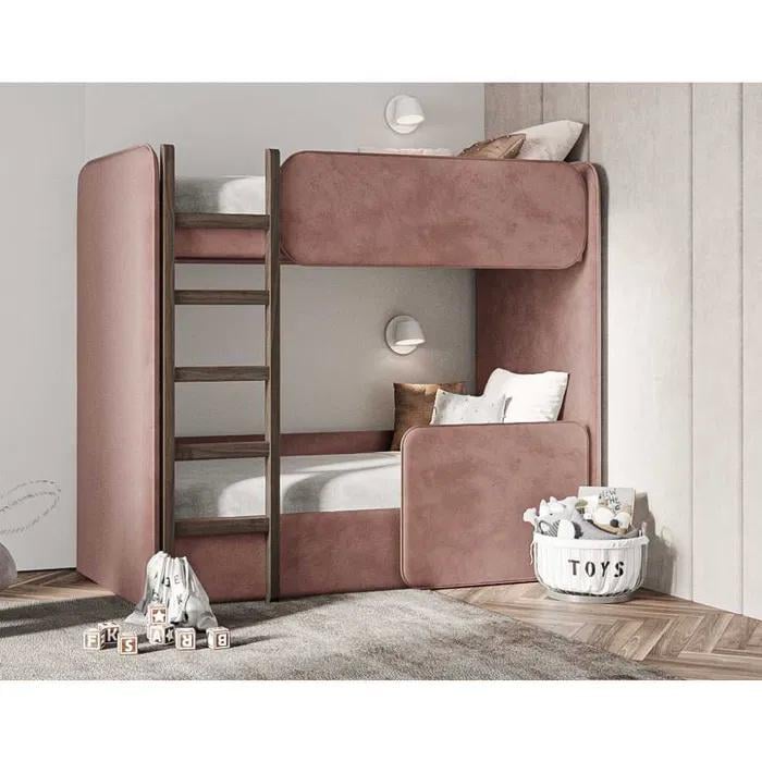 Ліжко м'яке дитяче ARIS Margo двоповерхове Рожевий