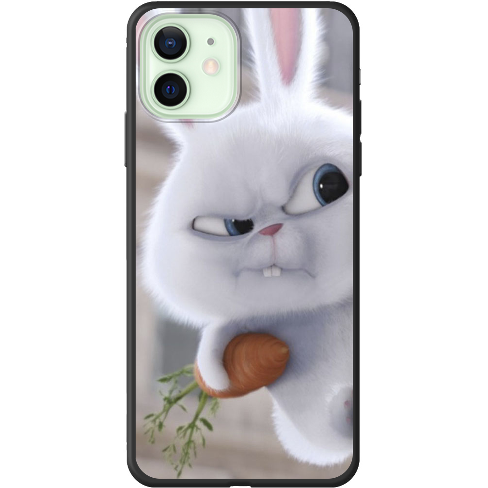 Чохол Boxface iPhone 12 Rabbit Snowball Чорний силікон (41161-up1116-41089)