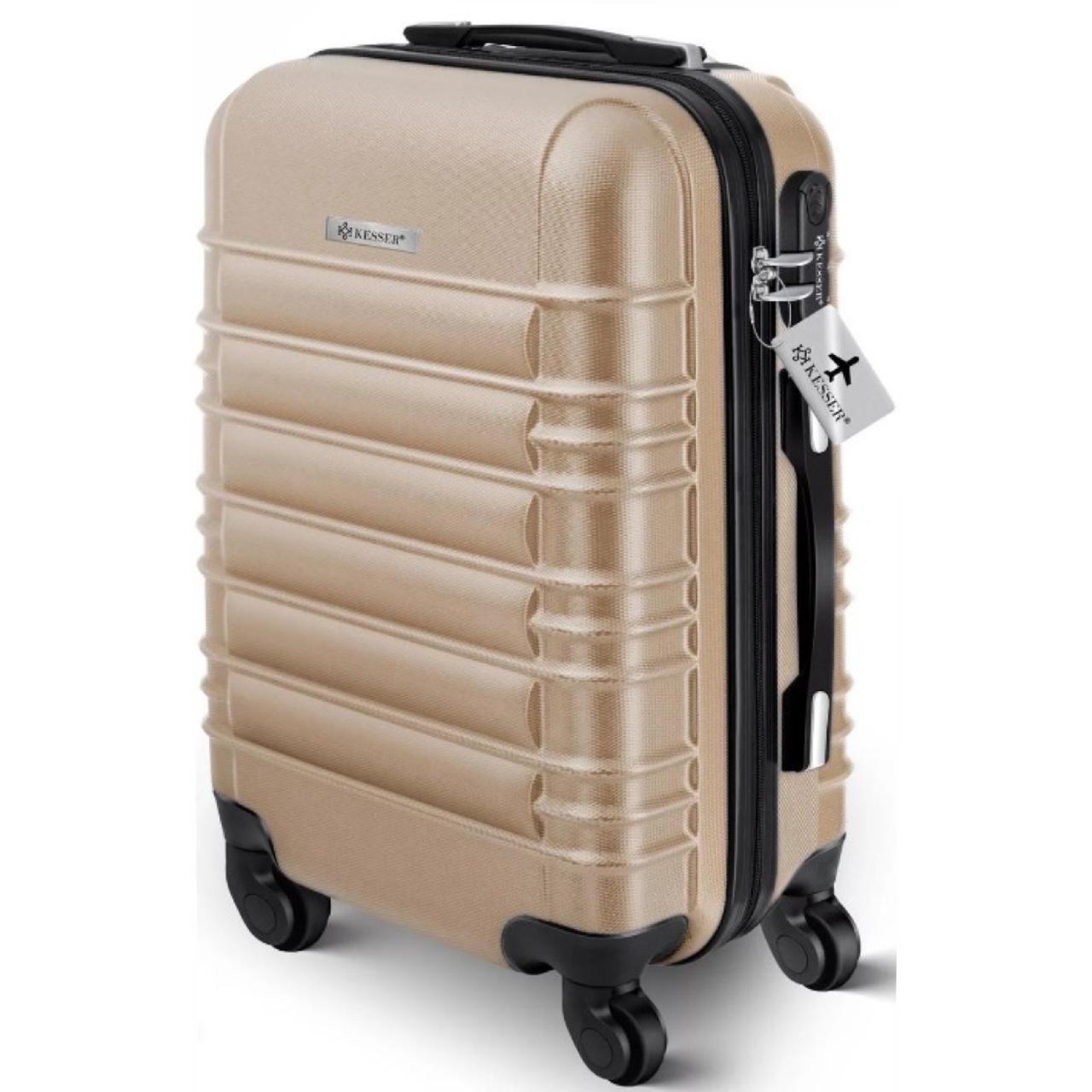 Чемодан дорожный KESSER ABS пластик с замком и весами 66 см/84 л Бежевый