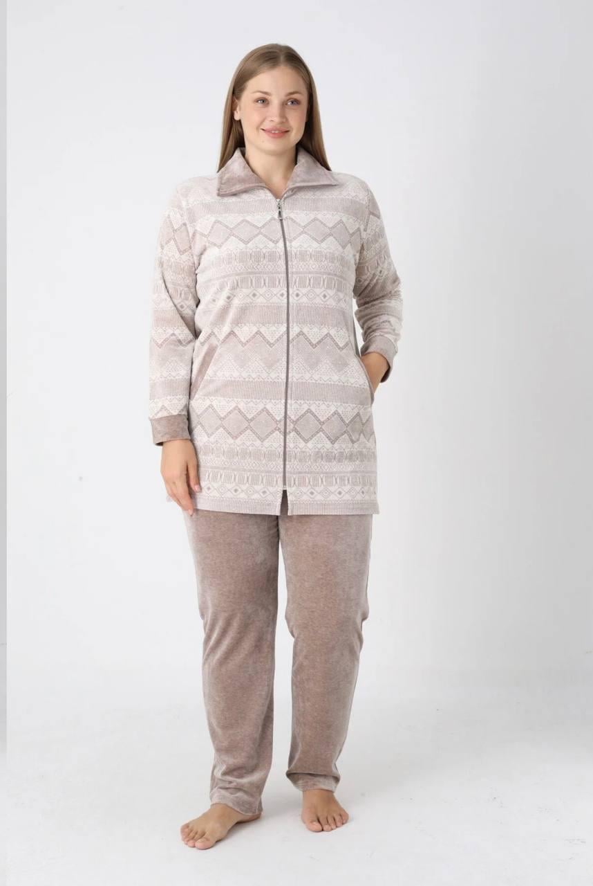 Костюм домашний женский Cotpark кофта/брюки 4XL Бежевый (2300-03-4XL)