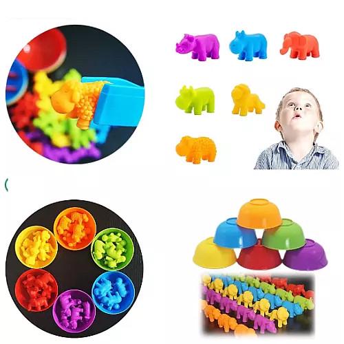 Сортер Монтессорі для лічби та сортування з тарілочками та пінцетами - фото 3 Сортер Монтессорі для лічби та сортування з тарілочками та пінцетами - фото 3