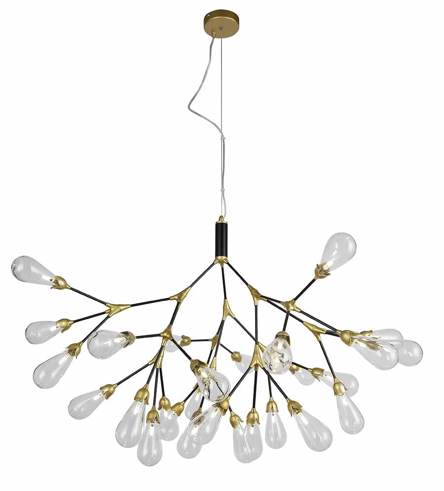 Потолочная люстра Levistella 918LP268-27 BK+CL металлическая со стеклянными плафонами под лампы G4 (106-16-LVS3532)