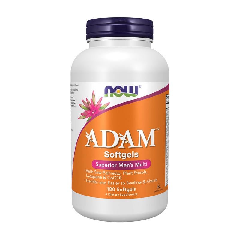 Витамины для мужчин без железа из пальметто NOW Adam 180 мягких капс.