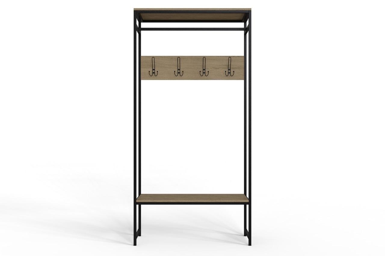 Вішалка модульна підлогова Ferrum-decor Треліс 14 ДСП 16 мм 180x90x38 см Чорний/Дуб Сонома (FRD-104346)