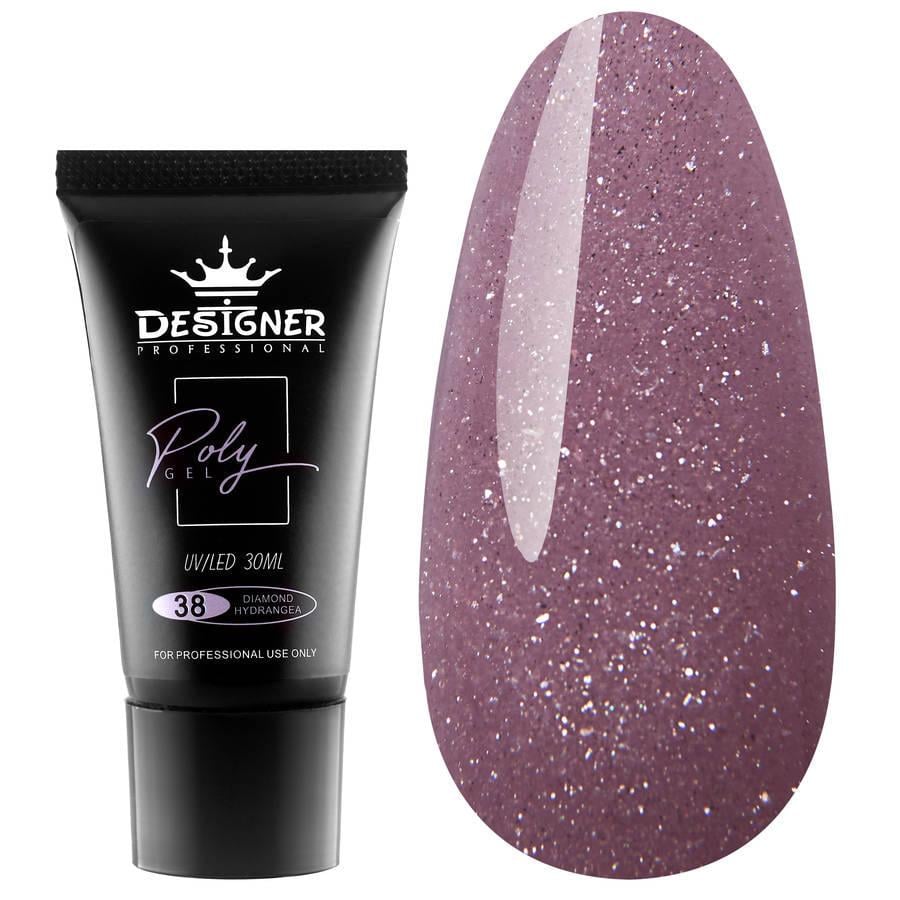 Полигель Дизайнер для наращивания и укрепления ногтей 30 мл Diamond hydrangea №38