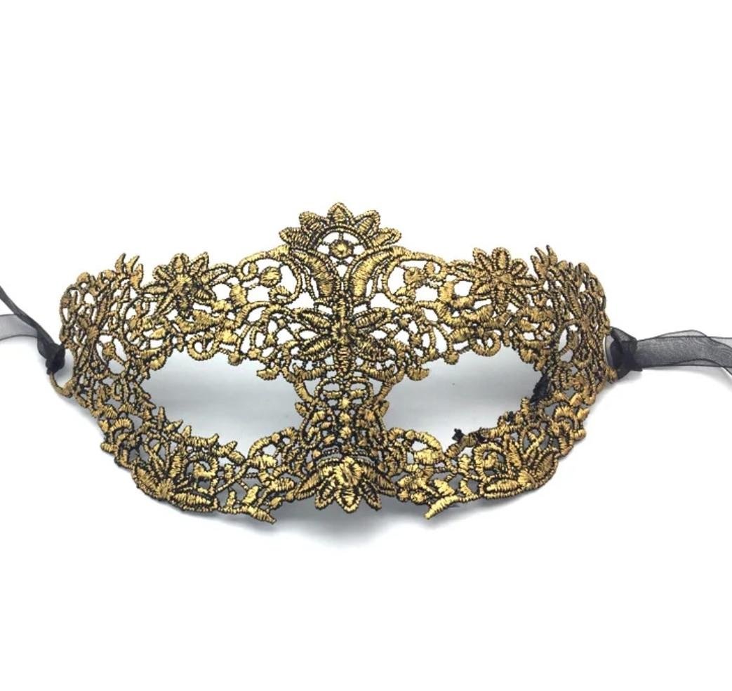 Маска ажурная кружевная Золотой Маска ажурная кружевная Золотой