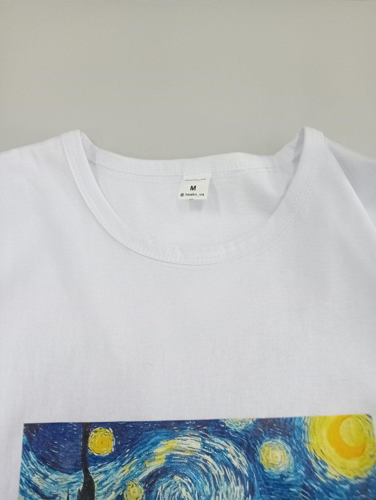Футболка з художнім принтом Зоряна ніч М Білий (00196) - фото 2 Футболка з художнім принтом Зоряна ніч М Білий (00196) - фото 2