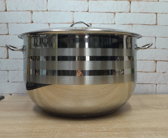 Каструля зі сталевою кришкою OMS з нержавіючої сталі для газу і індукці 11 л (2005.11) - фото 9 Каструля зі сталевою кришкою OMS з нержавіючої сталі для газу і індукці 11 л (2005.11) - фото 9