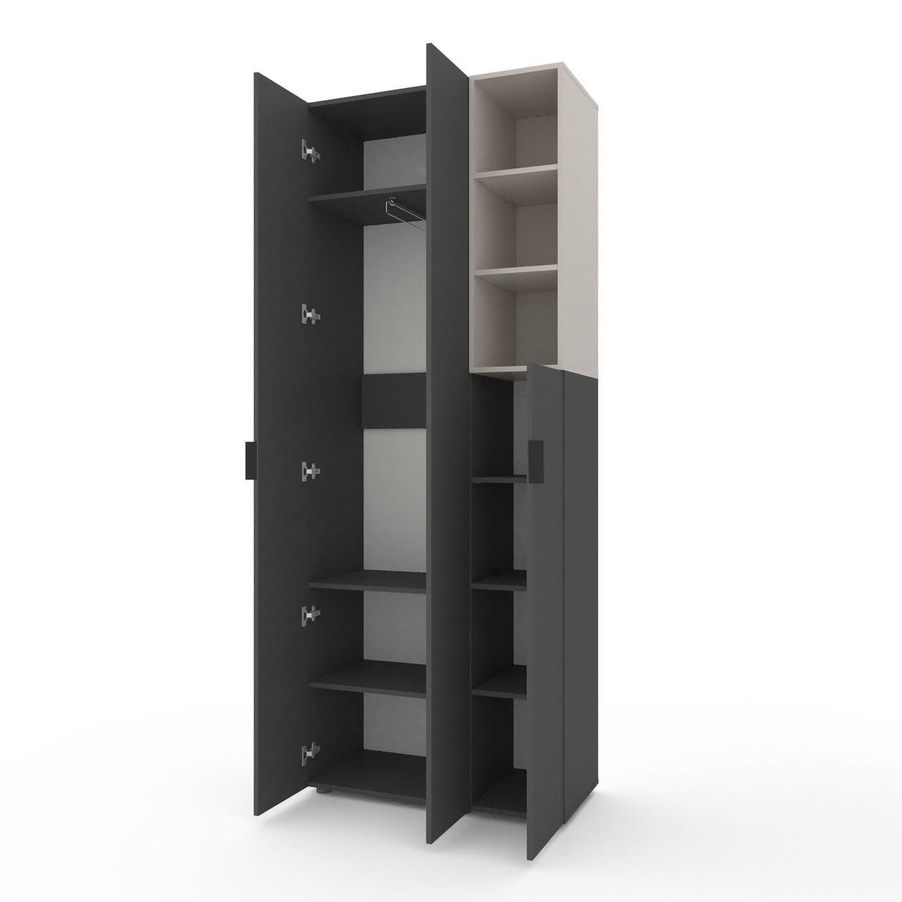 Шафа Metkas Home A003R ЛДСП 900x420x2300 мм Антрацитовий/Кашемір