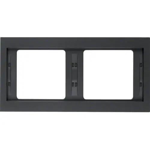 Рамка двойная Hager K.1 горизонтальная Антрацит (28684446)