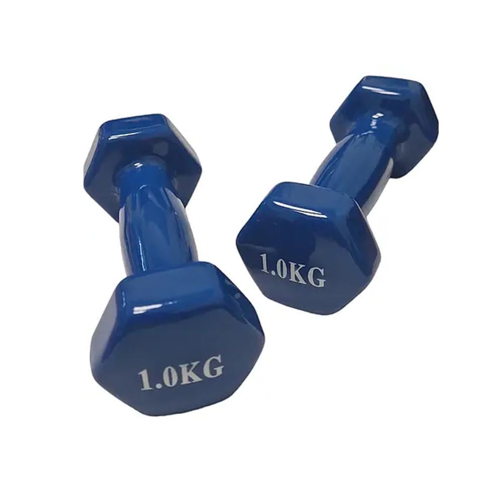 Набор гантелей Feel Fit с виниловым покрытием 1 кг 2 шт. Синий