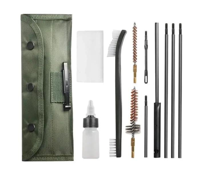 Набор инструментов ClefersTac 022 для чистки деталей ствола оружия AR-15 cal 5,56 в чехле со стальными щетками Хаки (31369946) (2783571695)