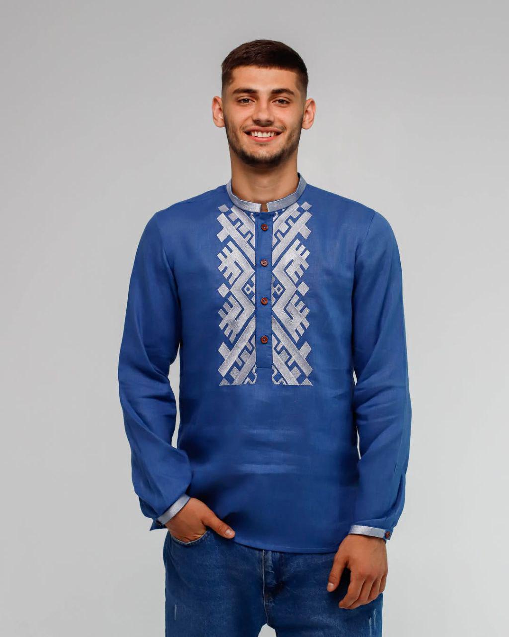 Вышиванка мужская р. 54 Синий (542)