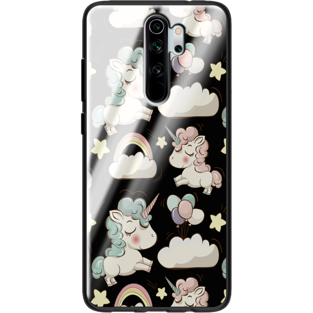 Чехол Boxface Xiaomi Redmi Note 8 Pro Unicorns Черный силикон со стеклом (38222-cc2-38352)