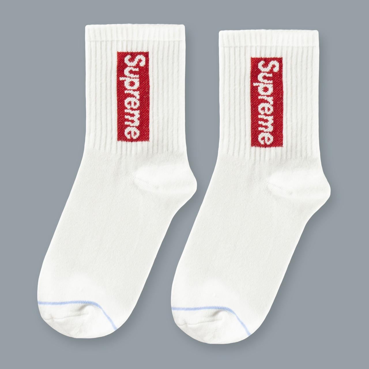 Шкарпетки з принтом Supreme Білий